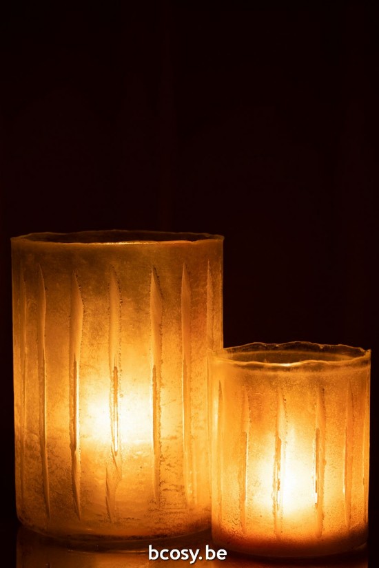 Jline Kerzenhalter Linien Glas Gelb Large t lichthalter teelichtleuchter teelichte.