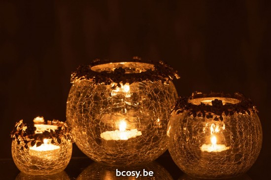 Jline Teelichthalter Volve Metall Glas Gold Transparent Large t lichthalter teelichtleuchter teelichte.