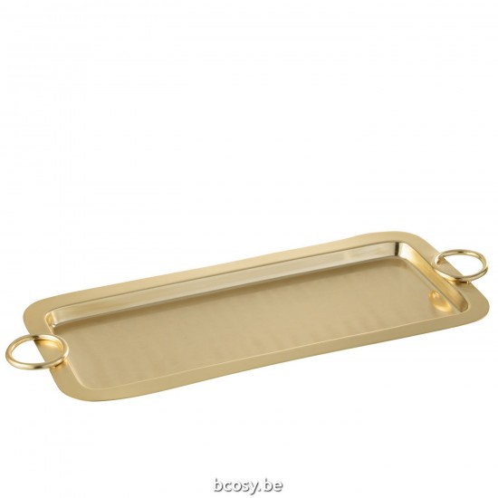 J Line Plateau de service plateaux de service Jolipa Plateau Mile Mat Metal Or Large.