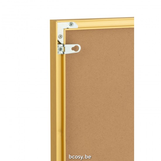 J Line cadres tableaux canevas Jolipa Decoration Murale Leopard Verre Aluminium Noir Or.