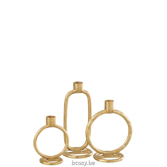 J Line chandeliers candélabres Jolipa Bougeoir Anneau Aluminium Or Large.