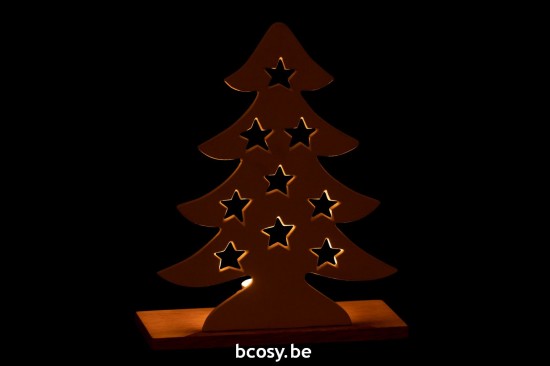 J Line photophores Jolipa Bougeoir Sapin Aluminium Bois Blanc Naturel Large.