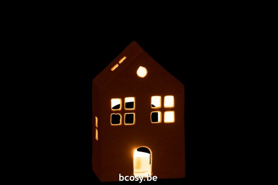 J Line photophores Jolipa Bougeoir Maison Aluminium Blanc.