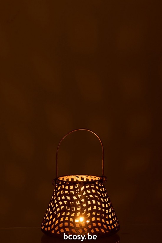 J Line photophores Jolipa Photophore Rond Oriental Metal Verre Or.