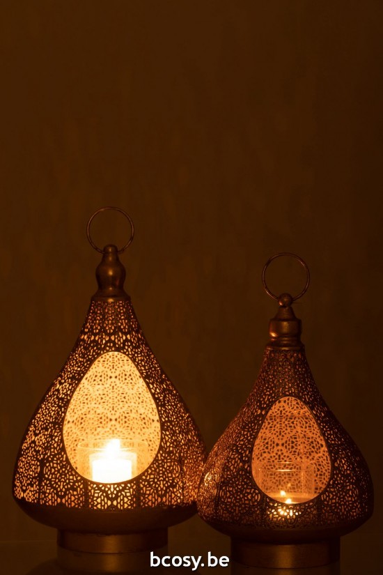 Jline Teelichthalter Auf Fuß Oriental Metall Glas Gold Large t lichthalter teelichtleuchter teelichte.