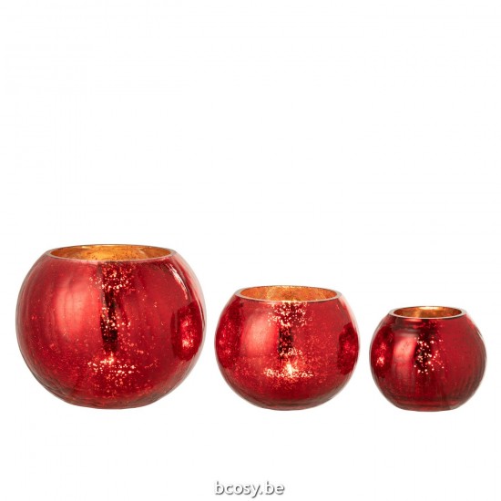 J Line Hurricane Light Ball Craquelure Glass Pearl Effect Red Large lanterns hurricanes.