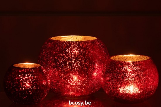 Jline Fotosforo Bola Agrietado Cristal Nacarado Rojo Large.