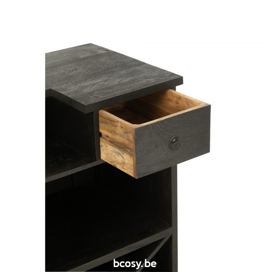 JLine J Line Bar 2 Lades Hout Zwart barkasten drankkasten.