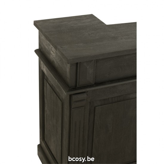 Jline Bar 2 Schubladen Mango Holz Schwarz barschrank barschraenke.