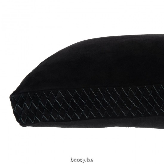 J Line coussins Jolipa Coussin Tissé Cuir Noir.