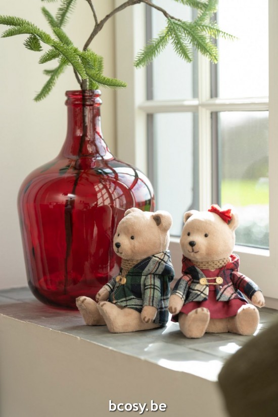 Jline Osito Sentado Gris Rojo Textil Niño Niña Surtido De 2.