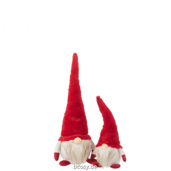 Jline Kabouter Led Textiel Rood Wit Large.