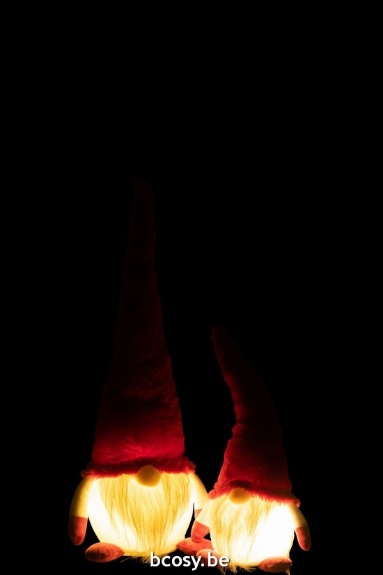 Jline Zwerg Led Textil Rot Weiß Large weihnachtsmann weihnachtsmaenner.