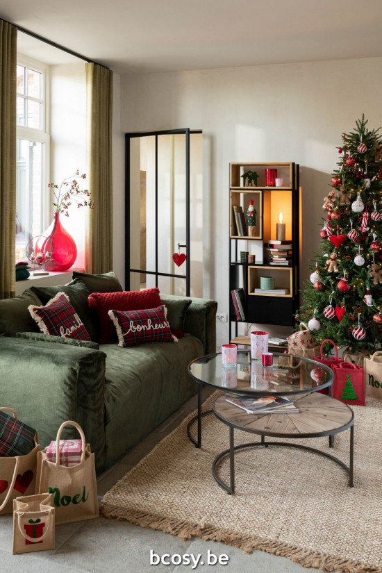 Jline Bolsa Bordado Regalo Yute Natural Rojo.