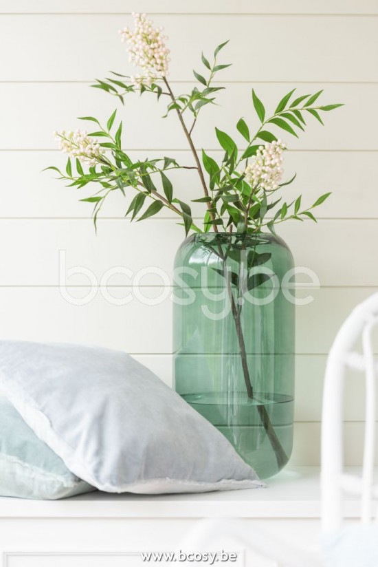 J Line Jline Vaas Rond Hoog Groen Glas Large