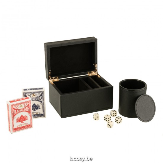 J Line Boîte de jeu. boîtes de jeu Jolipa Boite Jeux De Cartes Simili Cuir Noir.