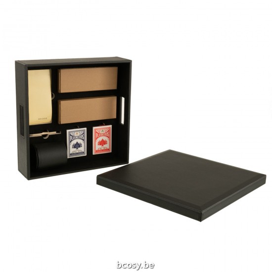 J Line Boîte de jeu. boîtes de jeu Jolipa Boite Jeu De Cartes Echecs Simili Cuir Noir.