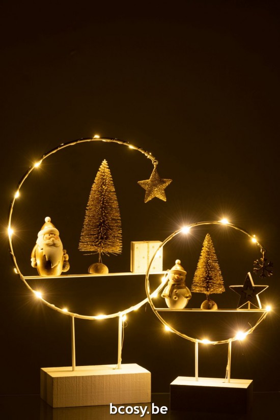 Jline Halbkreis Auf Fuß Led Weihnachtsmann Holz Weiß Gold weihnachtsmann weihnachtsmaenner.