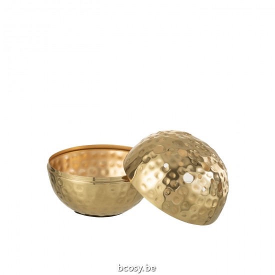 J Line vases Jolipa Vase Boule Avec Trous Metal Or Small.