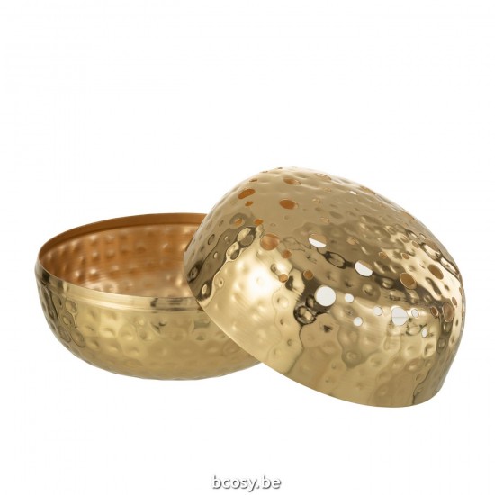 J Line vases Jolipa Vase Boule Avec Trous Metal Or Large.