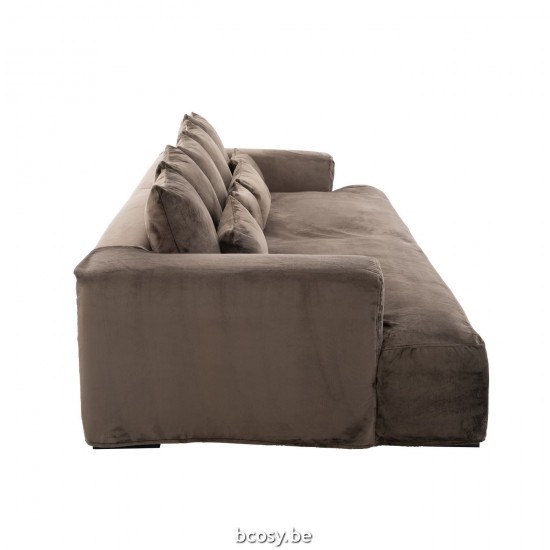 Jline Hoes Zetel 9 Kussens Monaco Velvet Xxl Donker Bruin.