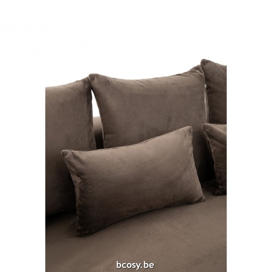 J Line Fodera Divano 9 Cuscini Monaco Velluto Xxl Marrone Scuro Funda Asiento 9 Cojines Monaco Terciopelo Xxl Marron Oscuro.