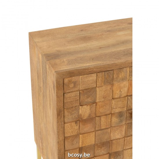 Jline Schrank Nino Auf Fuß Metall Mangoholz Naturell Gold schrank.