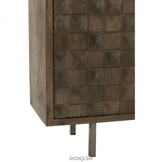 J Line Cupboard Pino Metal Mango Wood Brown Grey closets cupboards closets.