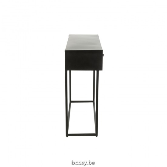 J Line tables de drapier murales Jolipa Console Shanil Bois Fer Noir.