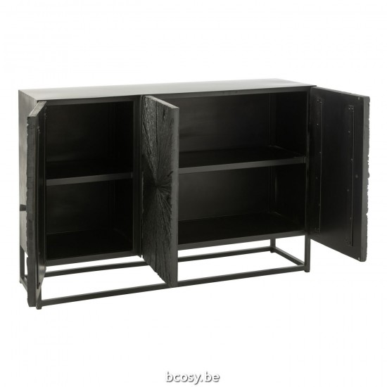J Line Credenza Shanil Legno Ferro Nero Buffet Shanil Madera Metal Negro.