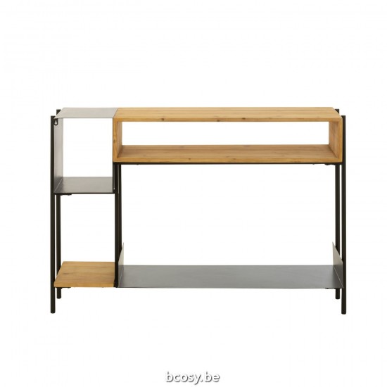 Jline Console Tina Hout Ijzer Zwart Naturel.