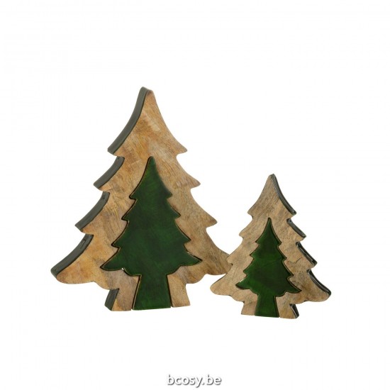 J Line arbres sapins de noel sur pied Jolipa Sapin Puzzle Bois Vert Naturel Large.