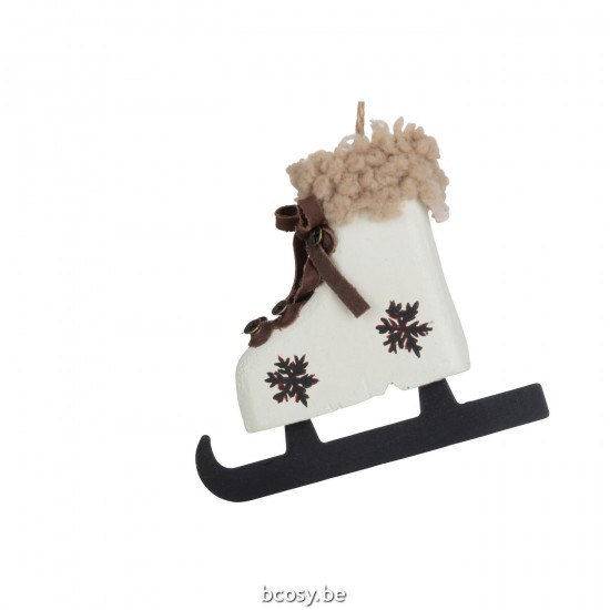 J Line boules de noel Jolipa Suspensions Patins Metal Noir Blanc Assortiment De 2.