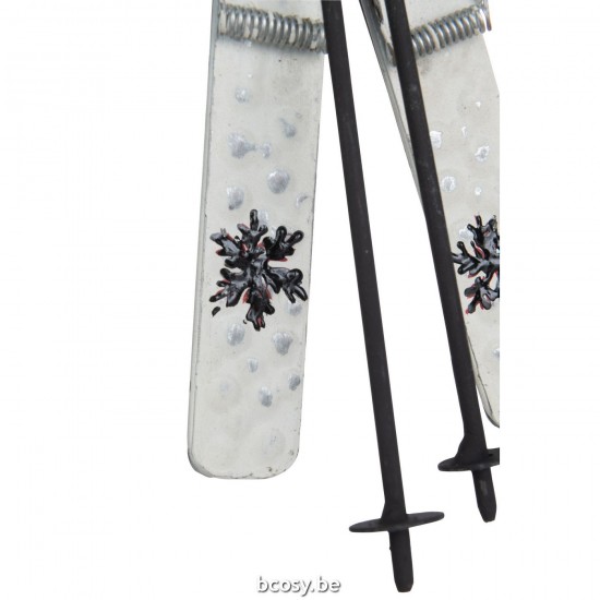 J Line boules de noel Jolipa Suspensions Skis Metal Noir Blanc Assortiment De 2.