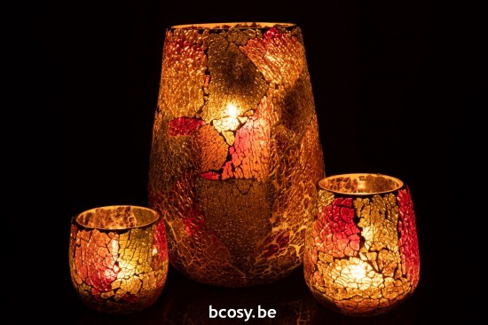 Jline Windlicht Sunset Glas Multi Large t lichthalter teelichtleuchter teelichte.