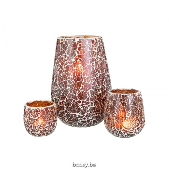 Jline Windlicht Ali Glas Braun Large t lichthalter teelichtleuchter teelichte.