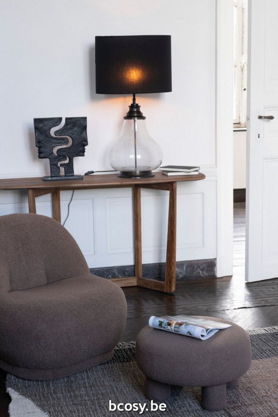 Jline Pouf Teddy Terciopelo Blanco Marron.