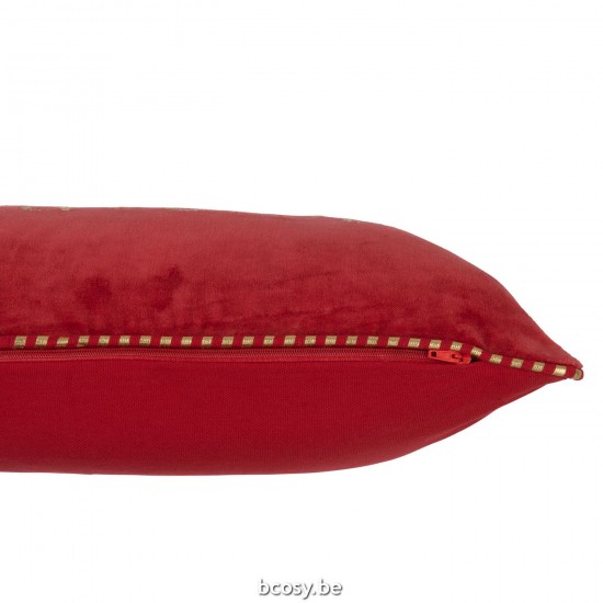 J Line coussins Jolipa Coussin Bonheur Textile Rouge Or.