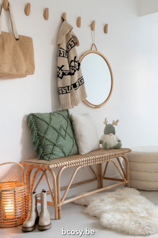 Jline Puf Redondo Teddy Poliester Blanco.