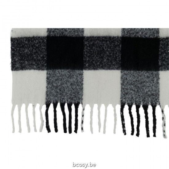 J Line Jolipa Plaid Carreaux Poly Blanc Noir.