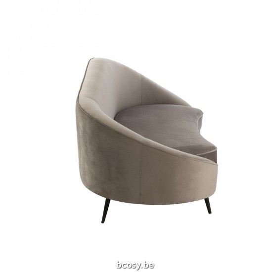 J Line fauteuils Jolipa Sofa Elisabeth Textile Argente.