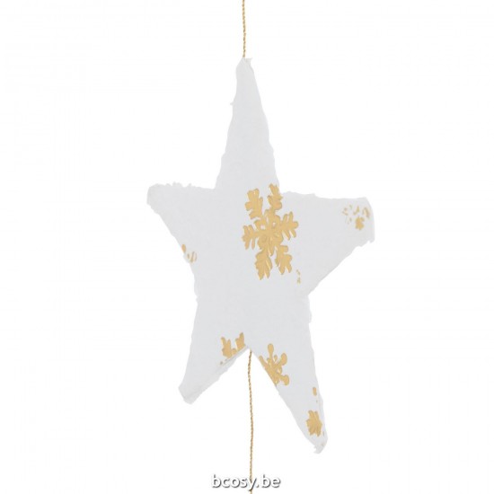 Jline Hanger Sterren Katoen Mache Wit Met Goud.