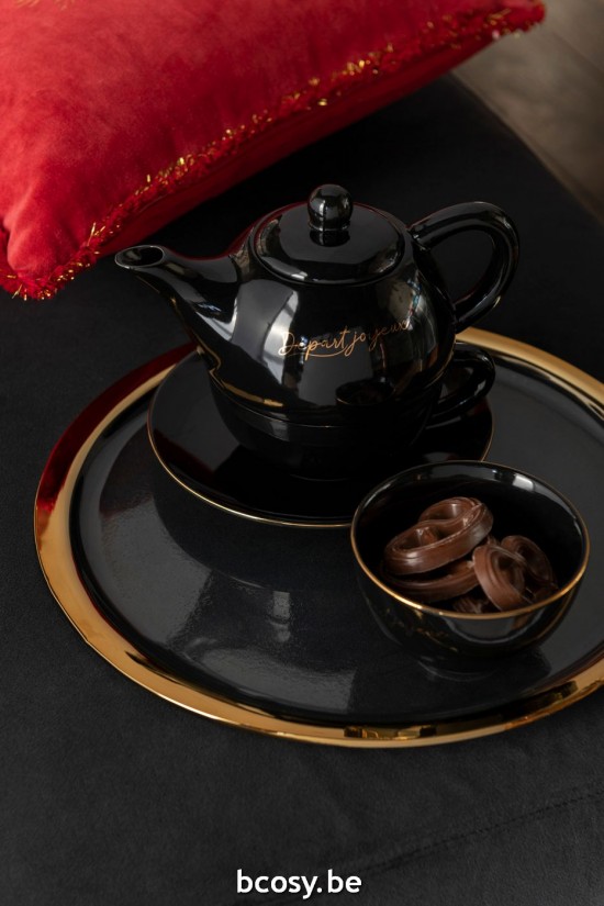 Jline Té Para Uno Départ Joyeux Negro Oro.