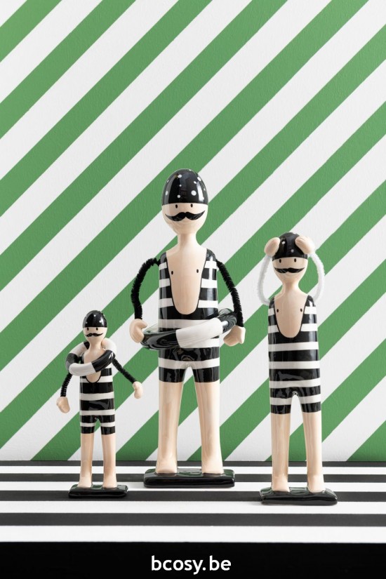 Jline Nadador Boya Rayas Dolomita Blanco Negro Large.