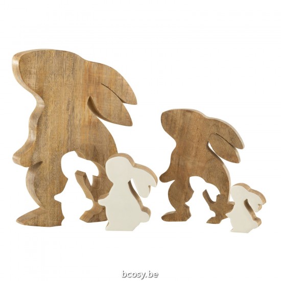 Jline Konijn Profiel Silhouet Mangohout Wit Nat Large.