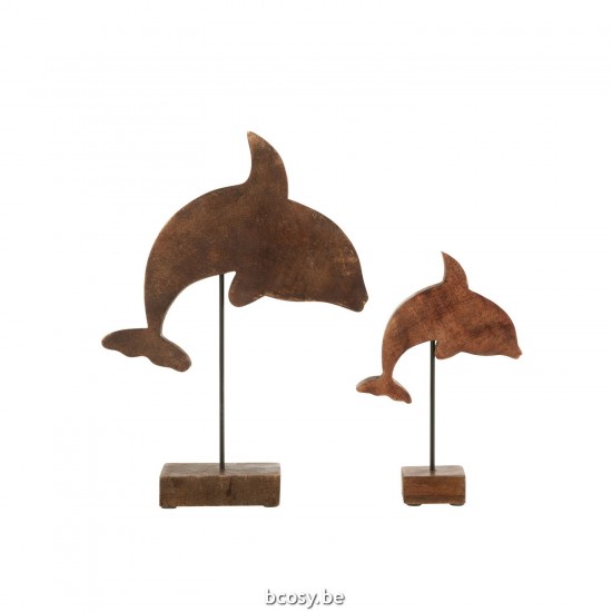 J Line dauphins statuettes Jolipa Dauphin Sur Pied Mang Azur Large.