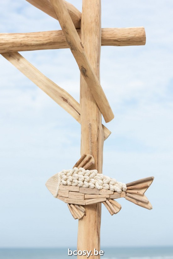 Jline Colgante Pez Madera Natural Large.