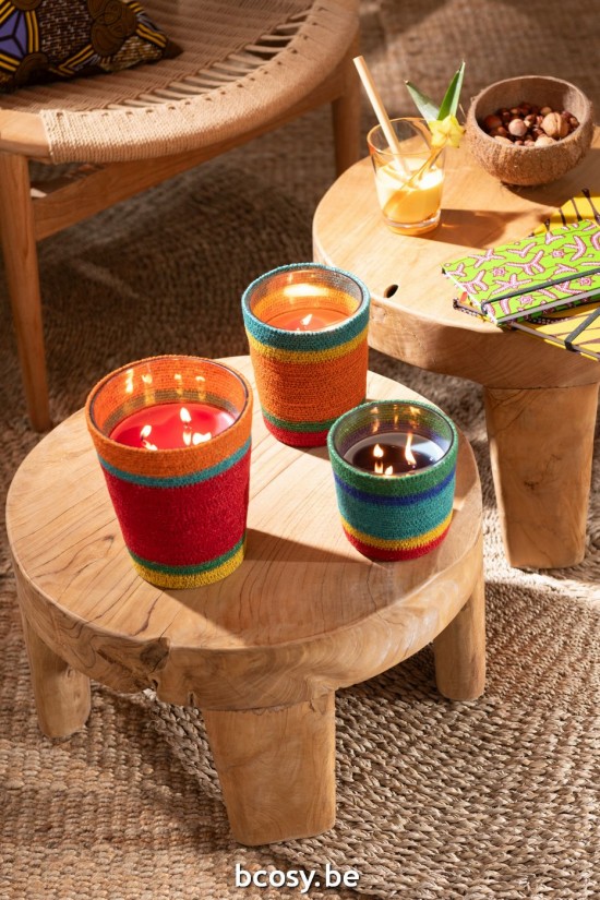 Jline Vela Perfumada Cesta Azul Cera Mix Medium 55 Horas Surtido De 2.