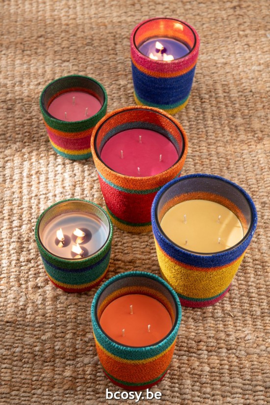 J Line Candela Profumata Cesto Mix Cera Blu Medium 55O Vela Perfumada Cesta Azul Cera Mix Medium 55 Horas Surtido De 2.