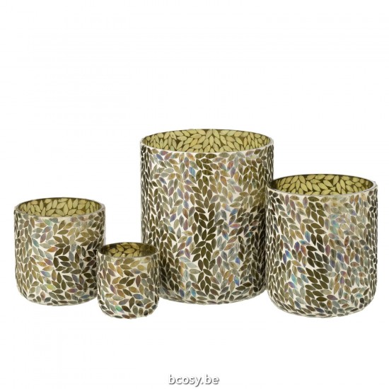 J Line bougies parfumées Jolipa Bougie Parfumee Tea Herbscire Vert Extra Large 150 Heures.